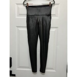 Spanx Faux‎ Leather Leggings for Women Size Large Black Liquid Hot Pants